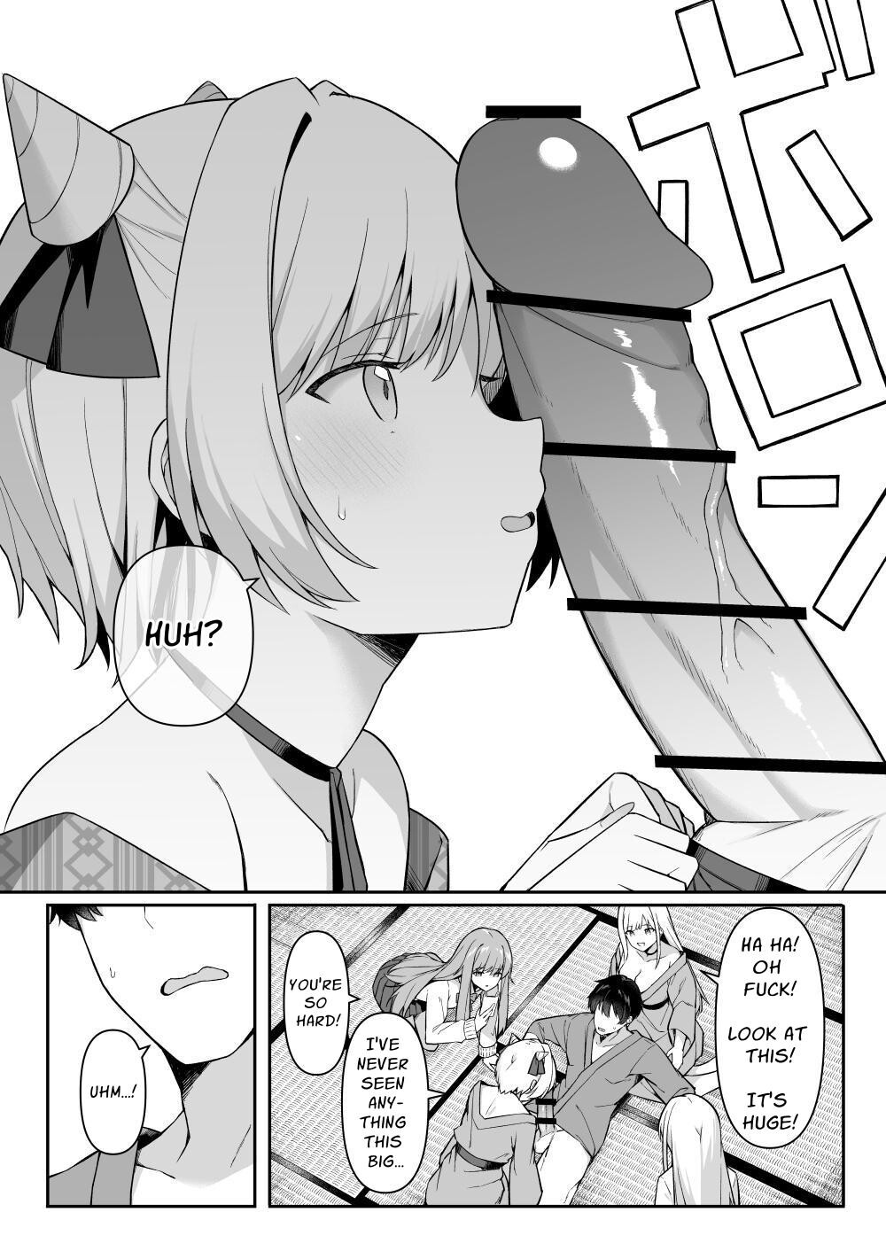 Hentai Manga Comic-Gals on a Hot-spring Inn Trip are Shown Who's Boss by their Big Dick Waiter-Read-10